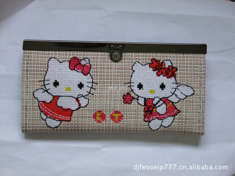 电脑<em>十字绣成品</em> <em>四大美女</em>11CT 十字绣钱包 香