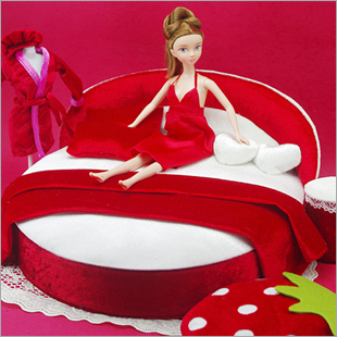 厂家直供 豪华大红床芭比家具家居大礼盒 芭比娃娃