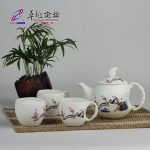 卓越陶瓷 恒越7头亚光釉喜上眉梢将弓花茶绿茶大碗茶礼品可印LOGO