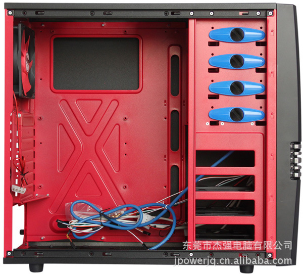 台湾著名品牌j-power电脑游戏机箱背部走线,星