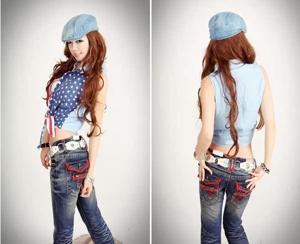 【工厂直销批发b6206韩国<em>短外套</em>翻领<em>牛仔</em>衬衫