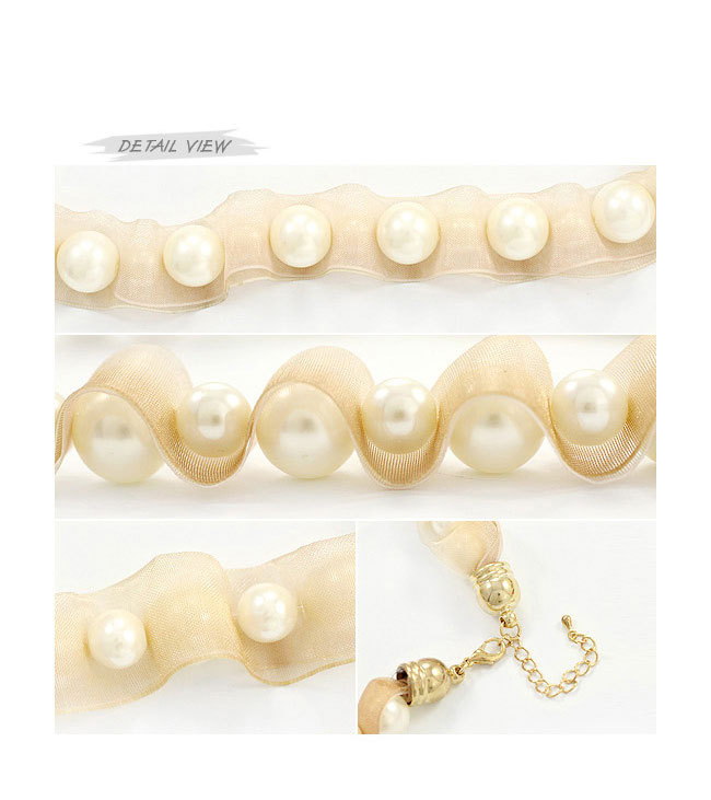 新娘礼物<em>定做</em>白珍珠丝绸带个性<em>毛衣</em>链惊爆新款