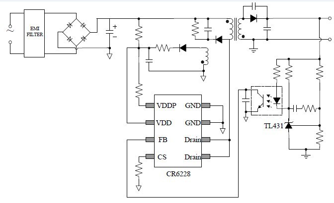 内置高压MOS管驱动IC CR622X系列_zyzdz88