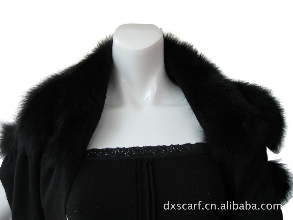 【蓝狐皮草羊毛围巾】价格,厂家,图片,服饰加工
