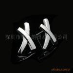 EC034 X形耳钉 韩版流行饰品 批发 925纯银