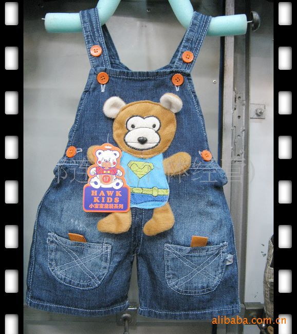 批发 夏款可爱<em>大嘴猴</em>儿童<em>背带短裤</em>,童裤价格/批