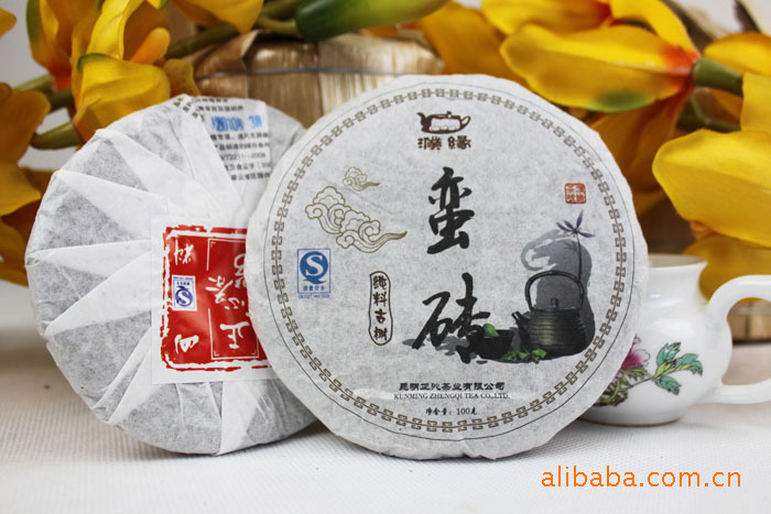 2010年普洱茶 濮缘牌普洱茶 蛮砖 100g 生饼 纯料古树