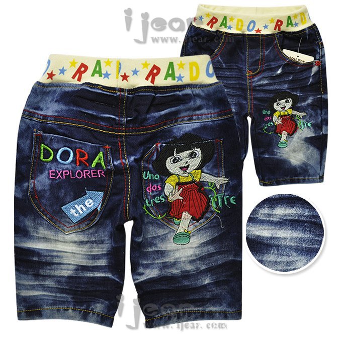 热销 <em>童牛仔短裤</em>批发 外贸卡通 品牌童装 朵拉牛