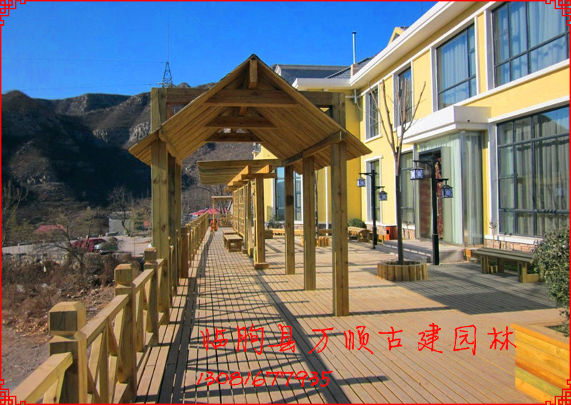 仿古实木花架、仿古水泥花架、防腐木花架、廊