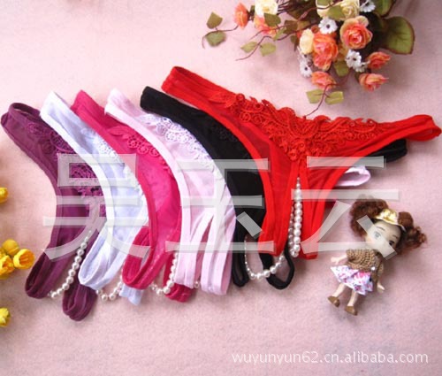 批发供应女士情趣<em>内裤</em>内衣 <em>开档珠珠</em>t裤 丁字裤
