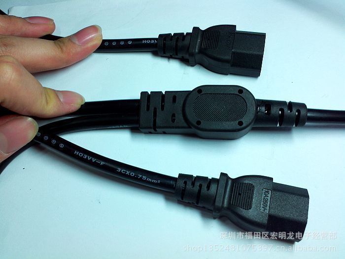 【主机显示器打印机电源线一分二电源线 3X0