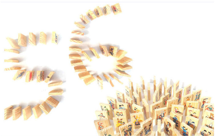 积木-来比乐 56个民族多米诺骨牌积木游戏60片