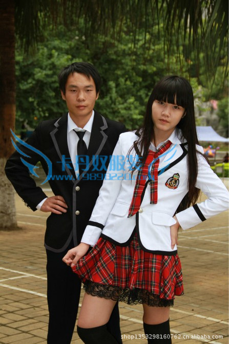 【校服定做深蓝色白色<em>外套班服</em>冬季套装韩版女