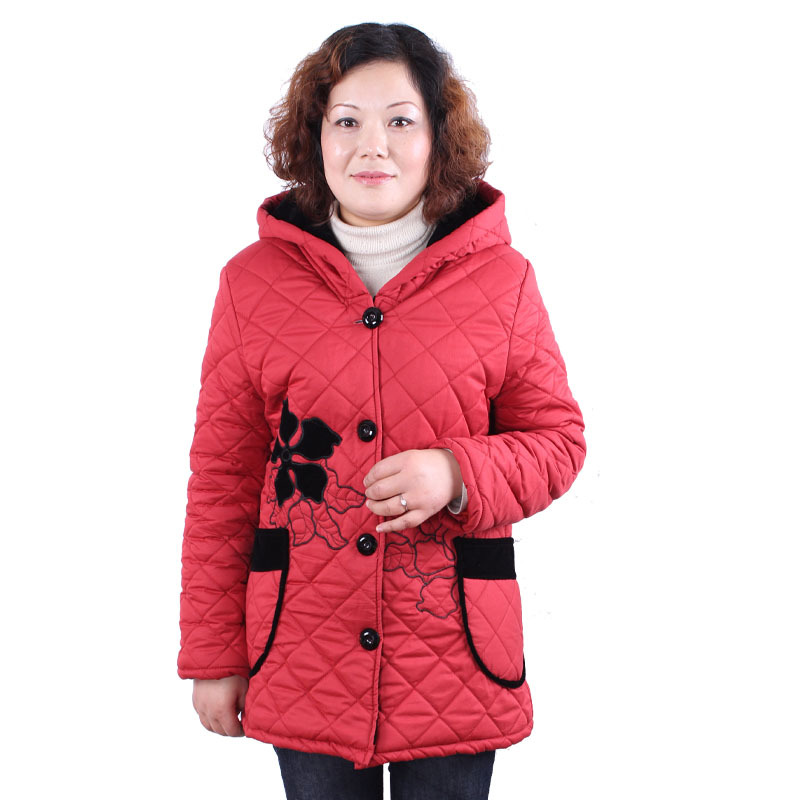 冬装新款<em>中老年</em>棉服女胖妈妈修身短款棉衣立领