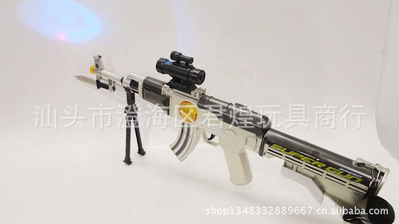 儿童玩具 玩具塑料 捍卫先锋电动语音枪 带灯光