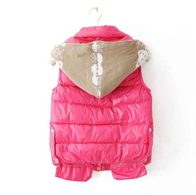 2012新款秋冬<em>马甲</em>批发短款帽子小熊图案<em>羽绒</em>