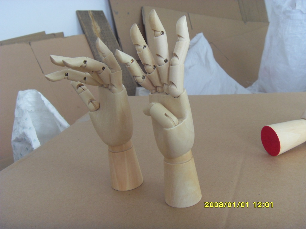 【供应7英寸木手 木关节手 手模型】价格,厂家,图片,木质、竹质工艺品,磐安县小木人工艺品厂-马可波罗网