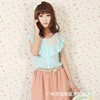 2012夏装新款,工厂直销 百搭日系无袖淑女型雪纺衫 雪纺上衣