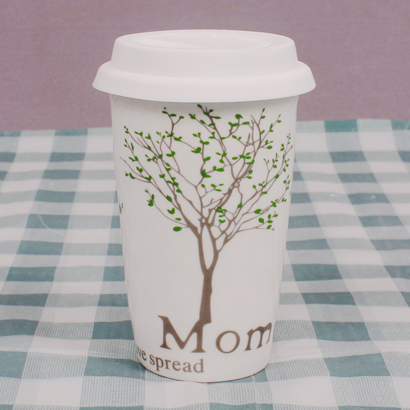 工厂供应红色釉杯 经典创意星巴克杯子 八角陶