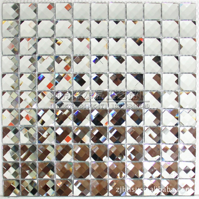 水晶玻璃马赛克 镜面马赛克 25缝拼13面钻石马