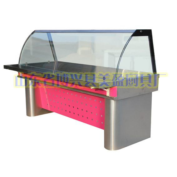 供应豪华玻璃罩食品台售饭台 超市柜台 不锈钢