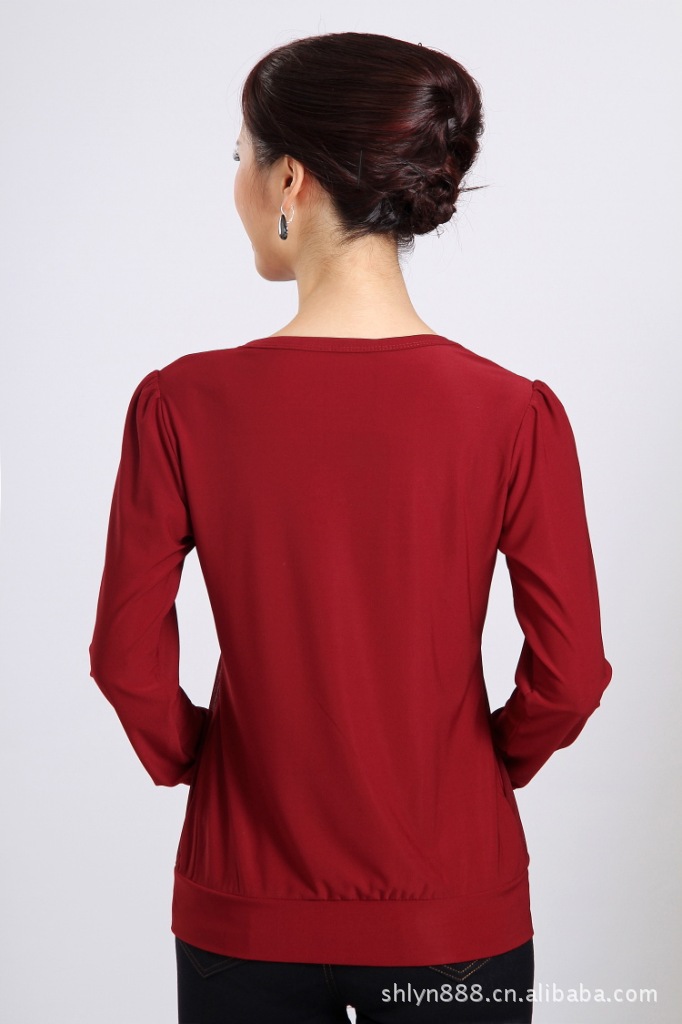 中年<em>女士</em>大码胖<em>女人服装批发</em> 初秋装长袖T恤批