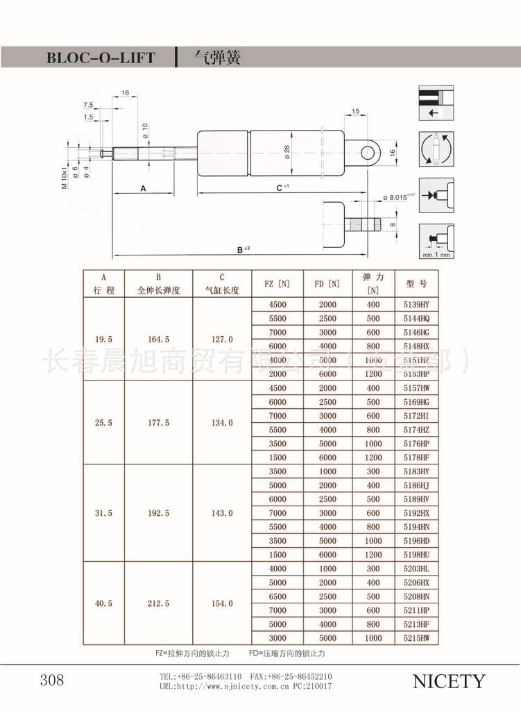 供应德国stabilus进口气弹簧,支撑杆,阻尼器261114