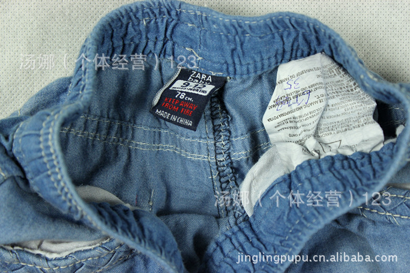 【外贸<em>ZARA</em>童装春夏款松紧<em>牛仔短裤</em> 1-5岁 外