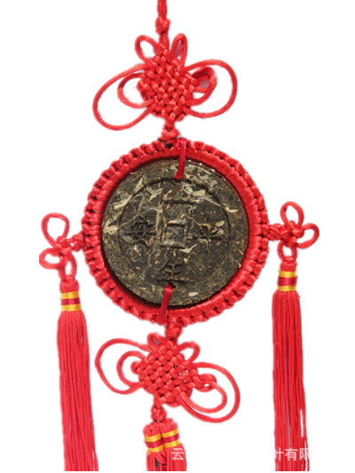 【普洱工艺茶饼品 挂件 中国结挂饰 小礼品 茶雕