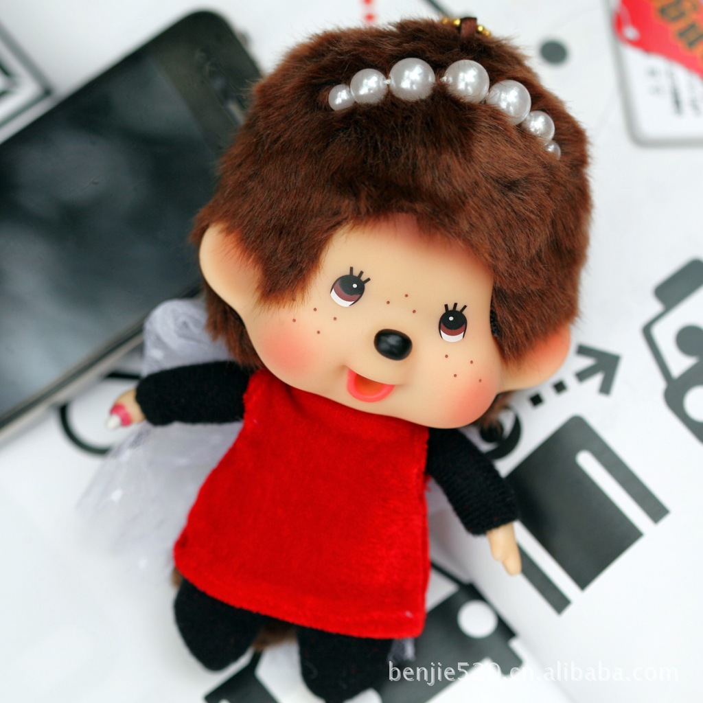 批发 正版蒙奇奇monchhichi 大头炫彩挂件15cm 包包挂 手机链