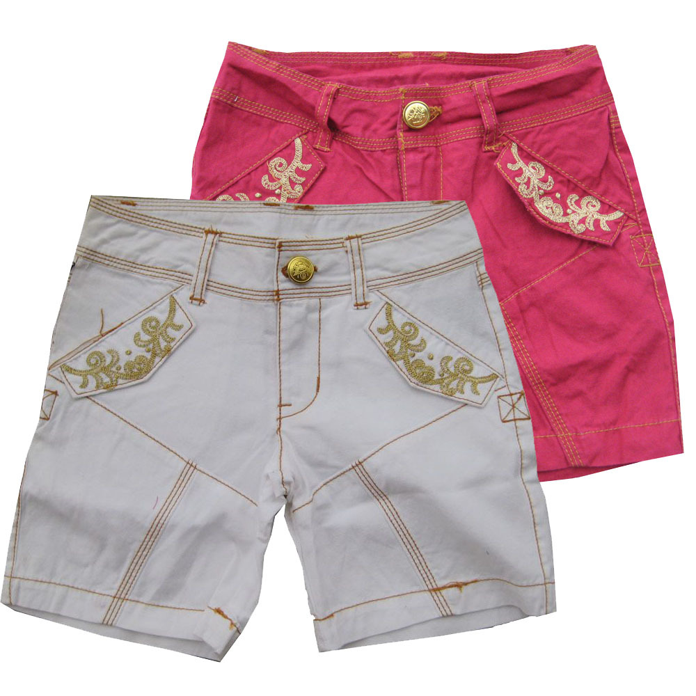 外贸<em>原单</em>精美<em>刺绣</em>女童<em>短裤</em>女童中裤女童牛仔裤
