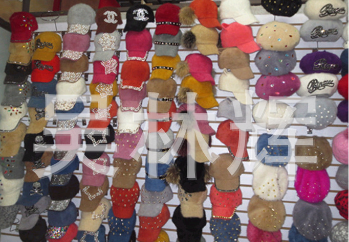 韩版貂子毛球鸭舌帽 时尚兔毛<em>棒球帽</em> 冬季<em>女款</em>