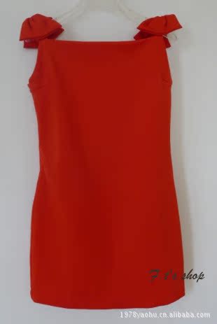 CBRL2012春晚胡可明星同款 红色蝴蝶结 晚装