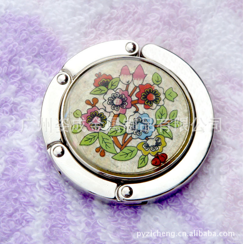 【【厂家直销】圆形丝印挂包钩 挂包钩 各色花