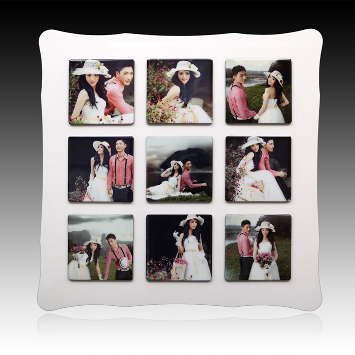 九宫格相框<em>相片</em>组合<em>制作</em>大韩水晶<em>照片创意</em>相框