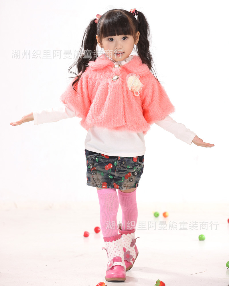 童装 女童短<em>外套</em> 宝宝毛线上衣/<em>开衫外套批发</em> -