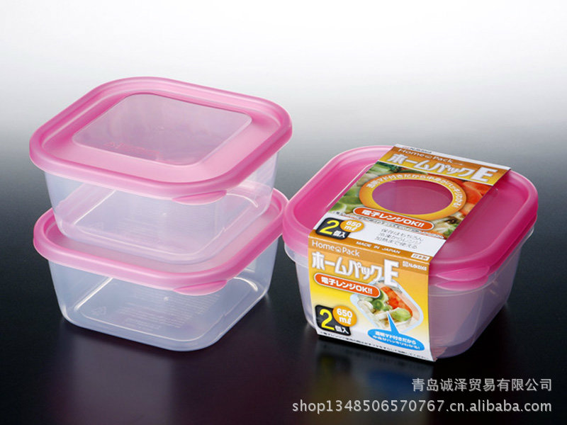 【日本热销外贸进口 方形食品保鲜盒包装塑料