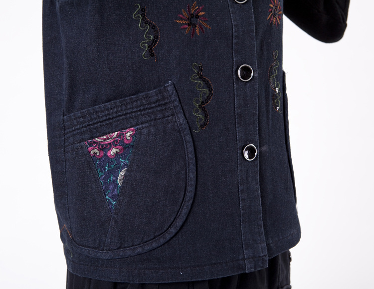 批发采购中老年女装-春秋中老年<em>牛仔马甲加</em>肥