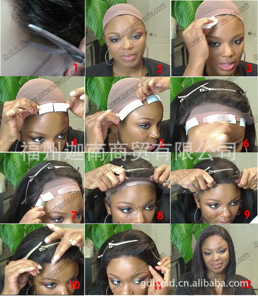 真发批发 递针蕾丝头套 蕾丝假发 wig 真发假发 lace wig 印度发