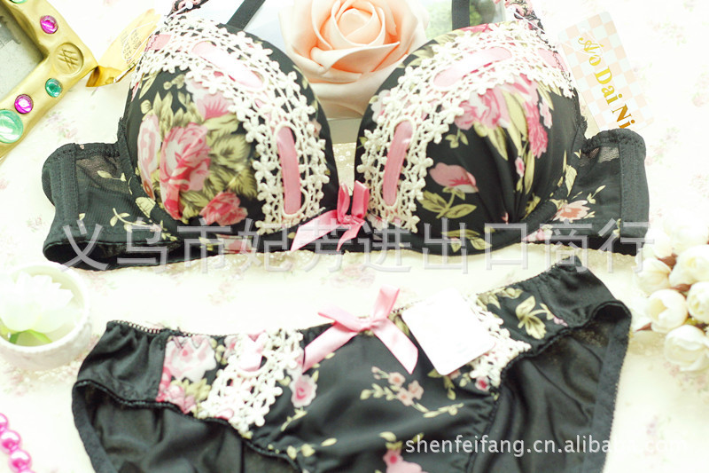 <em>文胸</em>-9995<em>碎花田园</em>风高档<em>刺绣文胸</em>套装 <em>文胸</em>批