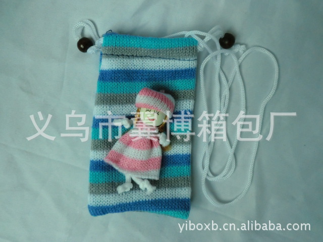 厂家供应涤棉针织毛线<em>手机袋</em>,供应可爱<em>小女孩</em>