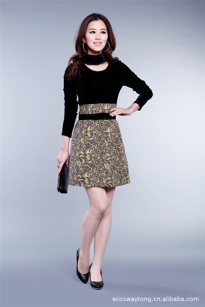 时尚2012新款<em>哥弟</em>风格修身时尚<em>连衣裙女</em>韩版