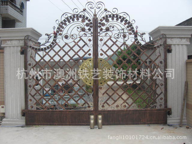 2012杭州铁艺澳洲铁艺别墅铁艺大门庭院铁艺大门围墙铁艺门dm26