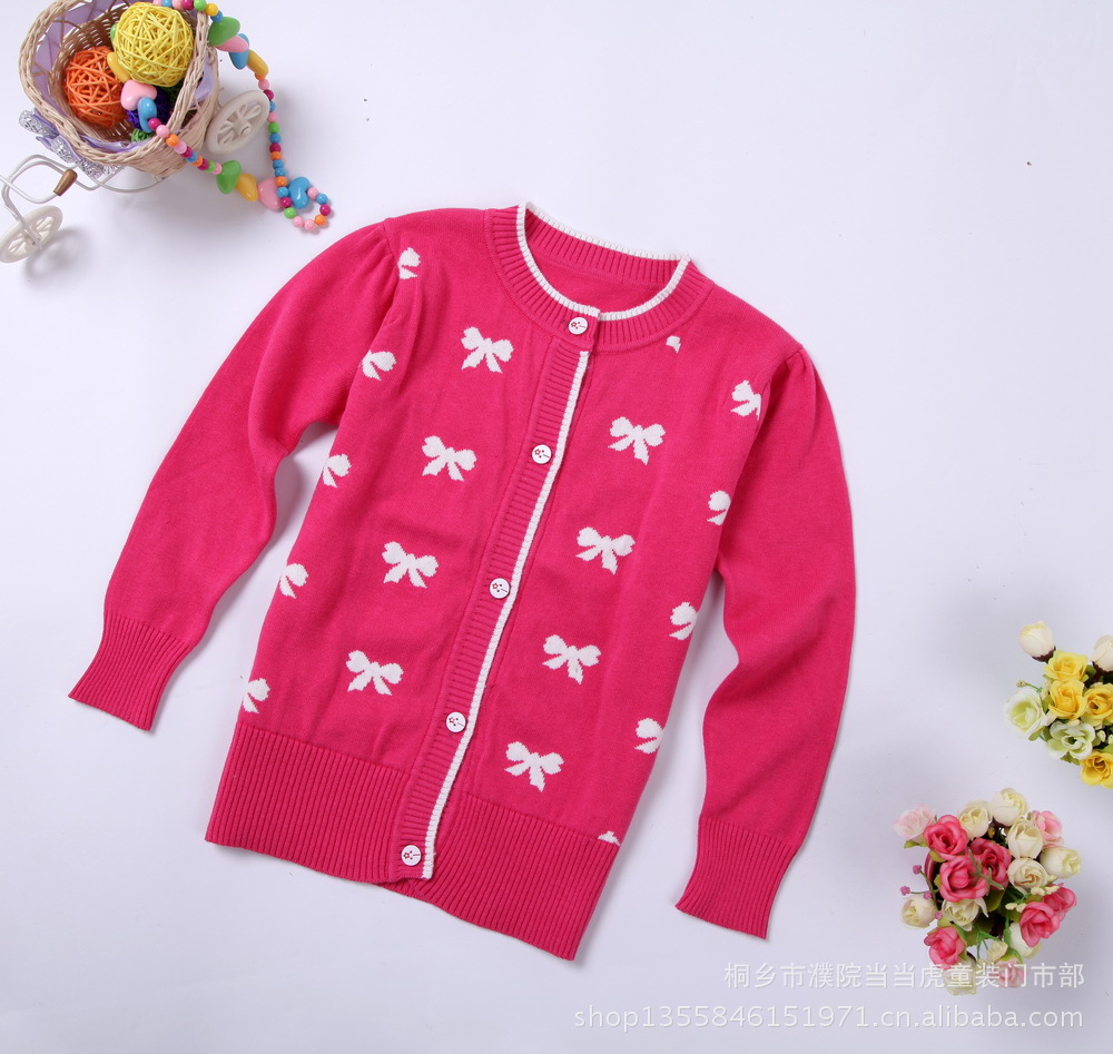 浪漫女宝宝<em>毛衣</em>外套<em>儿童加厚加绒毛衣</em>新款开衫