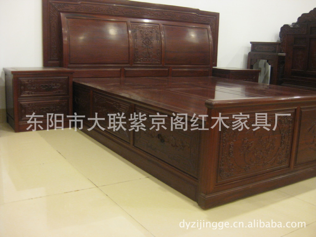家具家具厂浙江酸枝木1.8米a家具大床酒店实木金石红木非洲图片