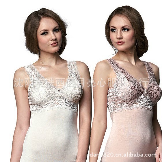 纯韩国<em>原单</em> 打底背心<em>无钢圈文胸</em>超美蕾丝深V 