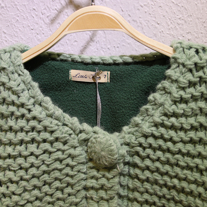 韩国精品<em>童装</em> 冬加绒 女童<em>大毛衣</em>公主手工针织