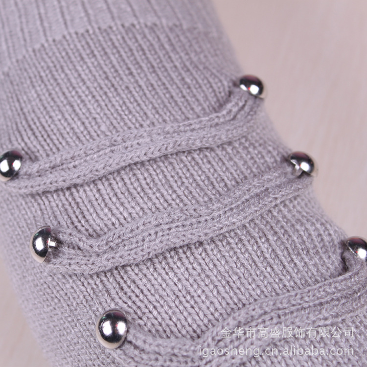 批发采购成人袜-<em>带子铁扣</em>粗针毛线针织袜套 护