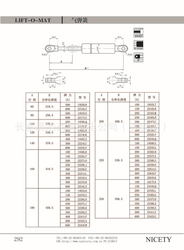 供应德国stabilus进口气弹簧,支撑杆,阻尼器261114