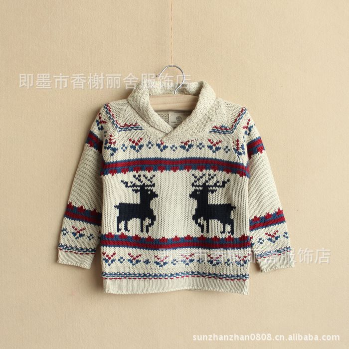 E<em>卡通</em>女童<em>毛衣小猫图案儿童</em>羊绒衫中长款女童
